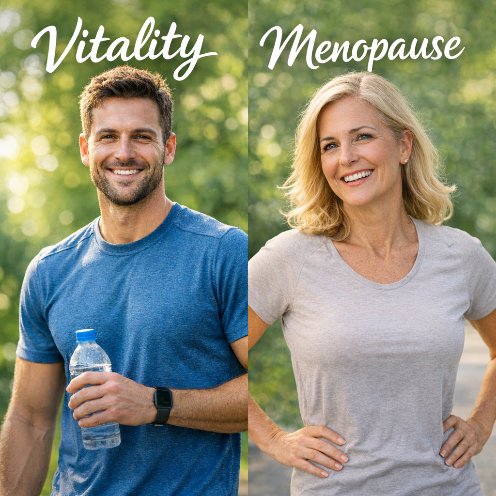 vitality and menopause using male in 30's and fema